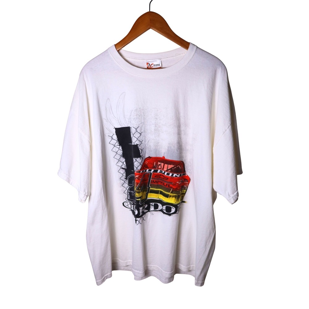 Vintage Chase Authentics Jeff Gordon DuPont NASCAR T-Shirt White XXL Good